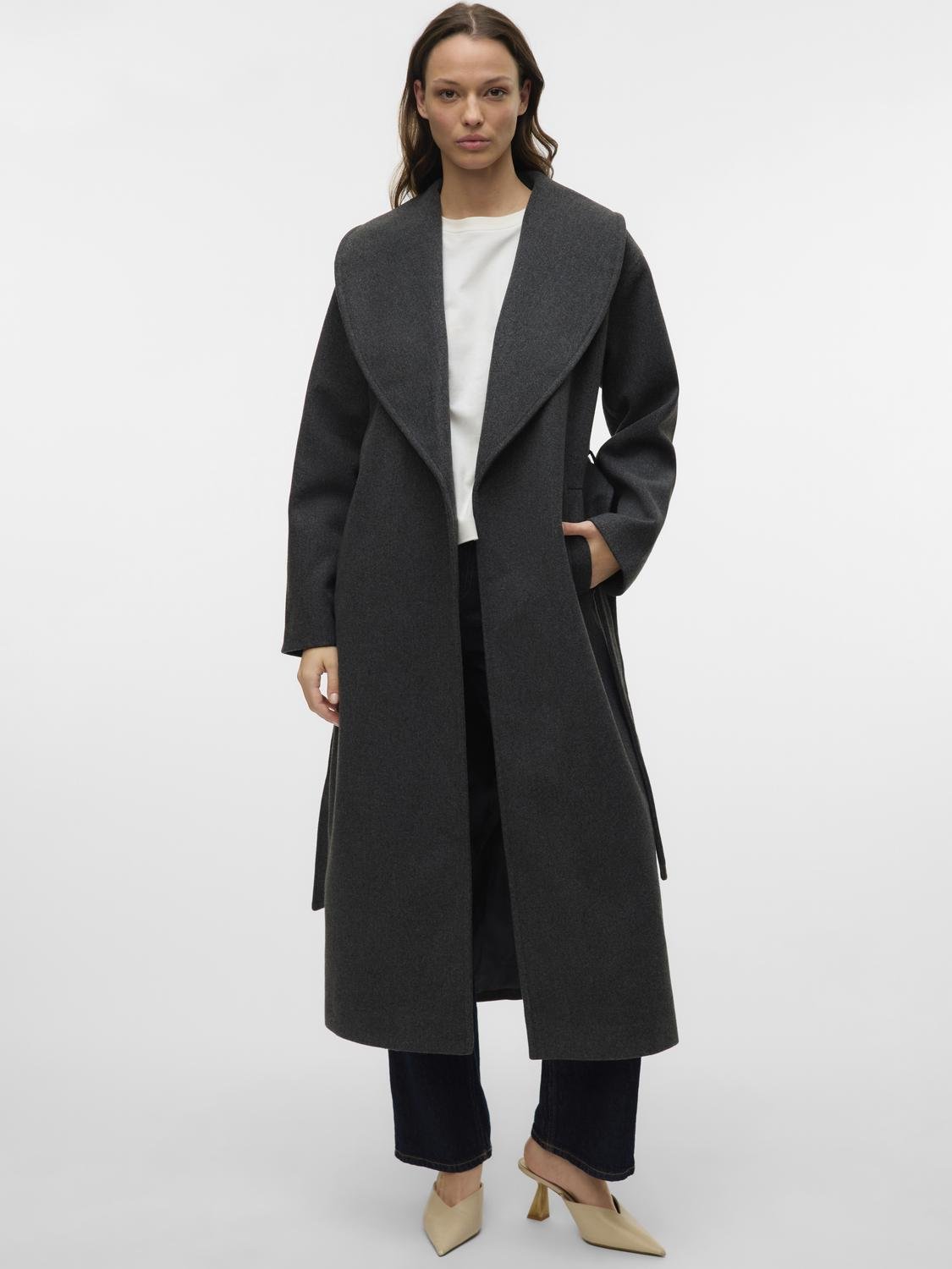 VMANNE Coat - Dark Grey Melange - VERO MODA & VILA Bergvik